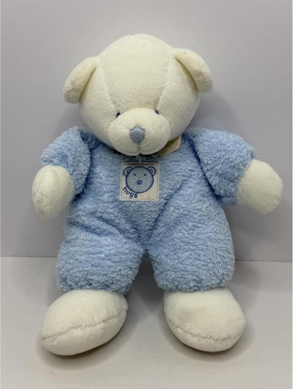 Vintage Russ Berrie Drowsy Blue Stuffed Teddy Bear Rattle/Plush